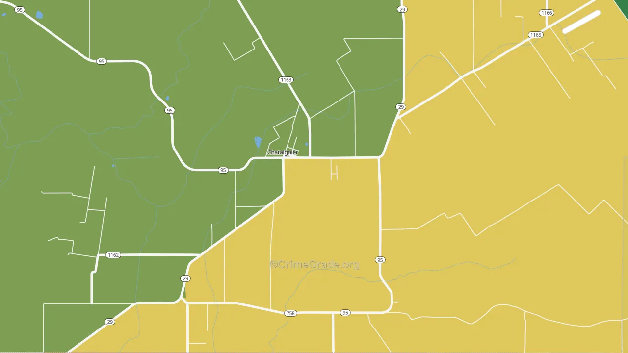 70524, LA Map of Vehicle Theft Rates