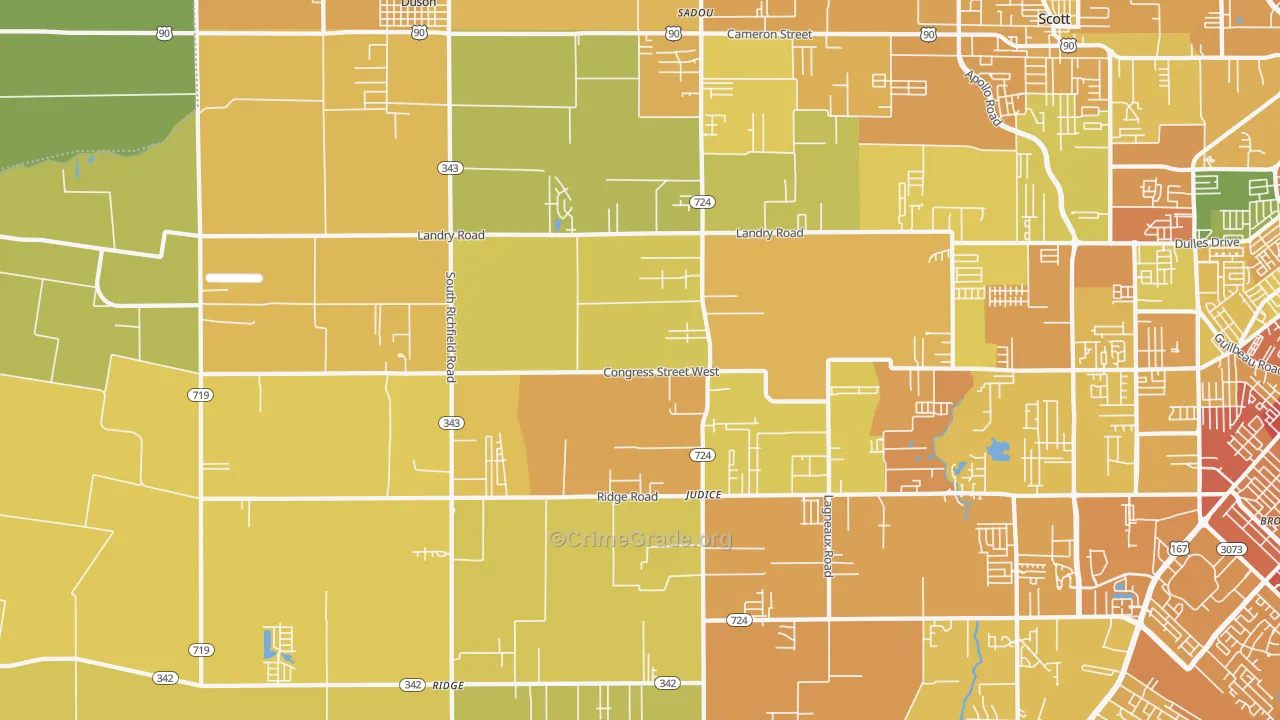 70529, LA Map of Vehicle Theft Rates