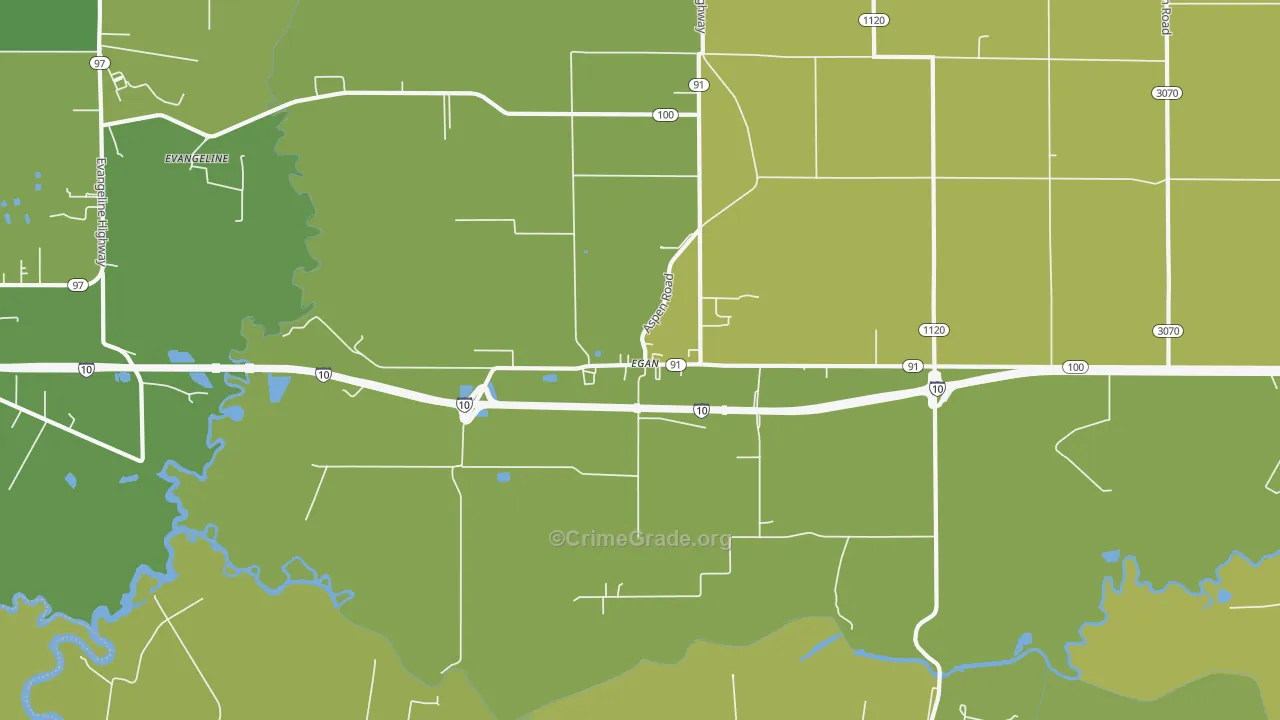 70531, LA Map of Vehicle Theft Rates