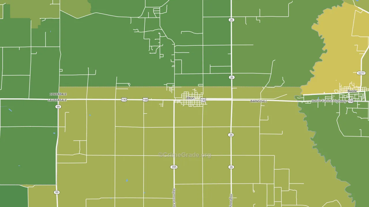 70532, LA Map of Vehicle Theft Rates