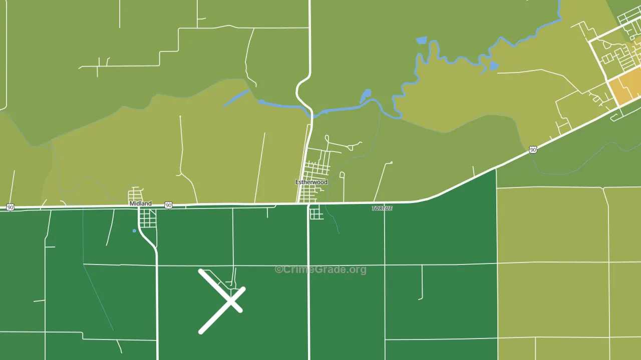 70534, LA Map of Vehicle Theft Rates