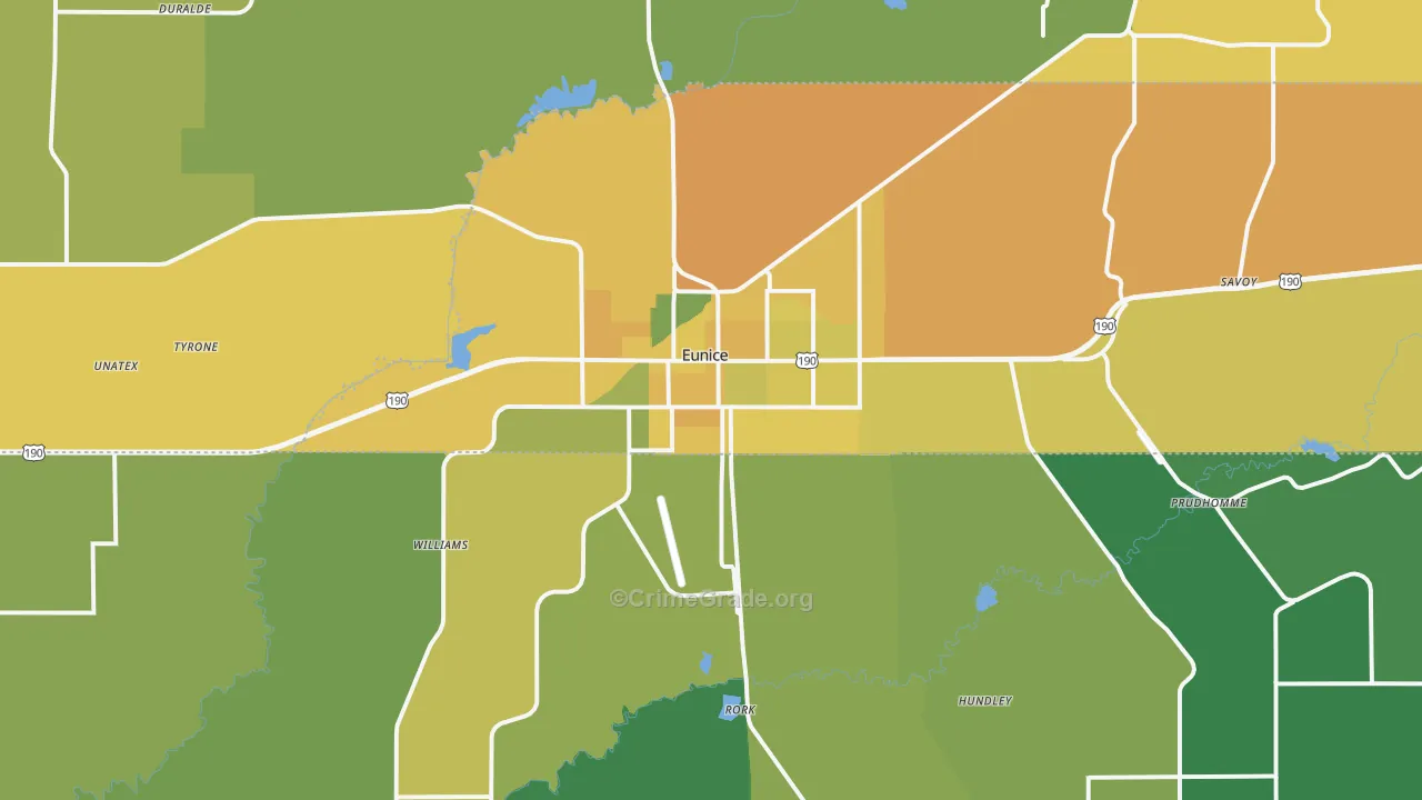 70535, LA Map of Vehicle Theft Rates