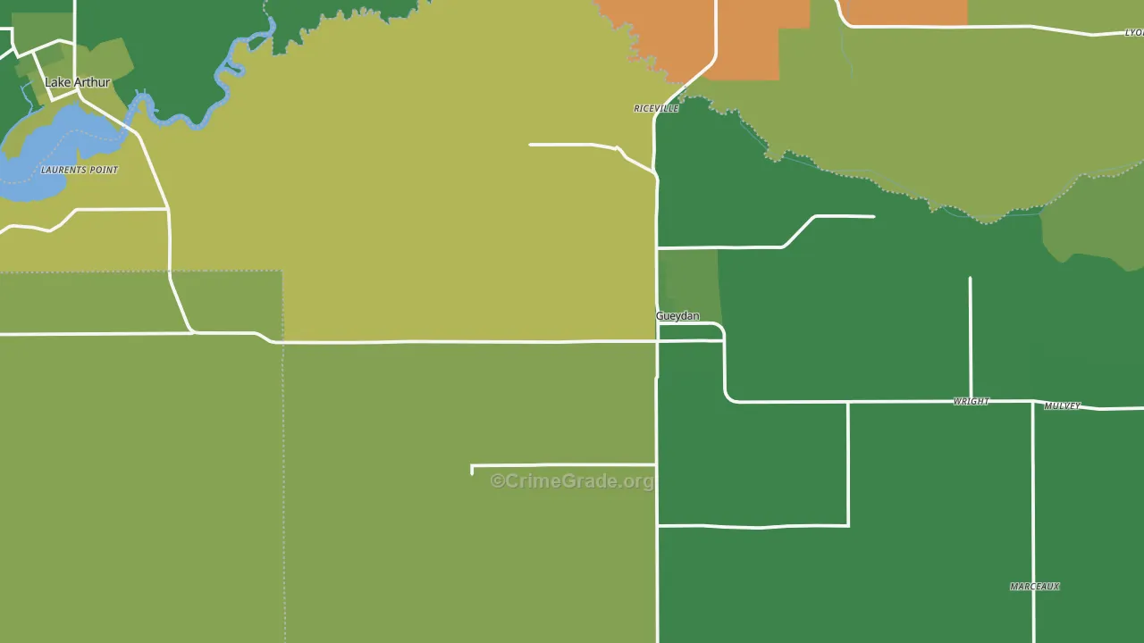 70542, LA Map of Vehicle Theft Rates