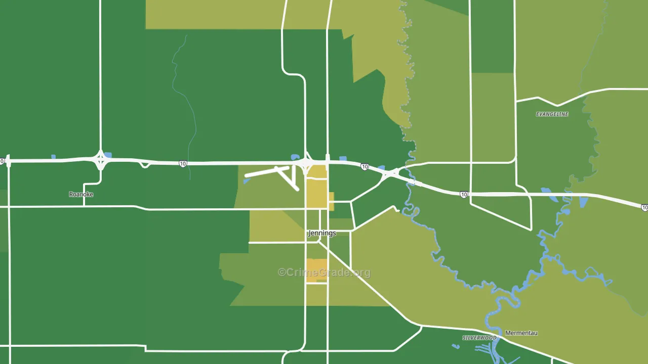 70546, LA Map of Vehicle Theft Rates