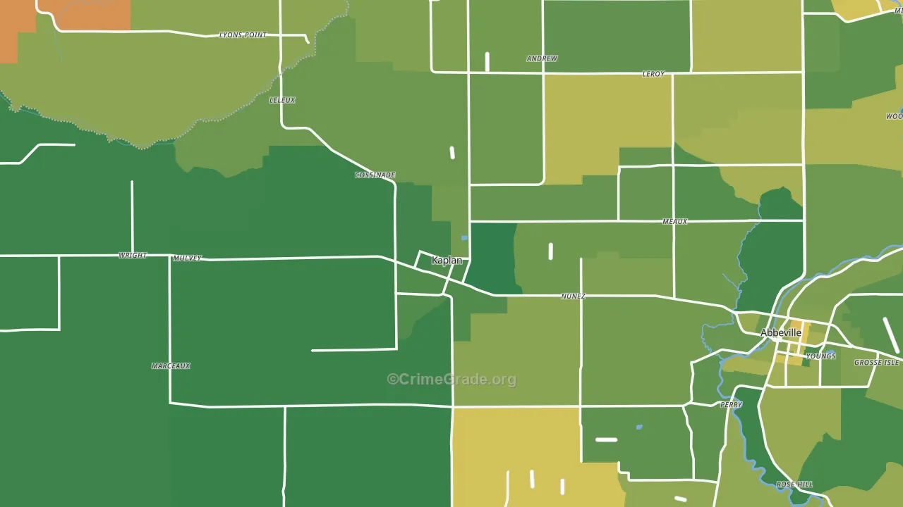 70548, LA Map of Vehicle Theft Rates