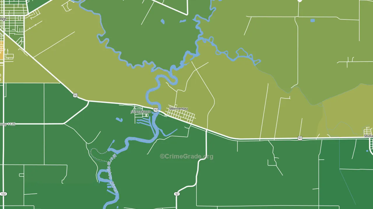 70556, LA Map of Vehicle Theft Rates