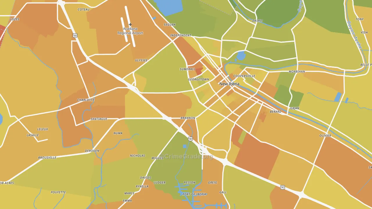 70560, LA Map of Vehicle Theft Rates