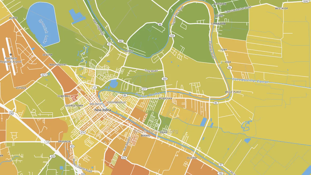 70563, LA Map of Vehicle Theft Rates