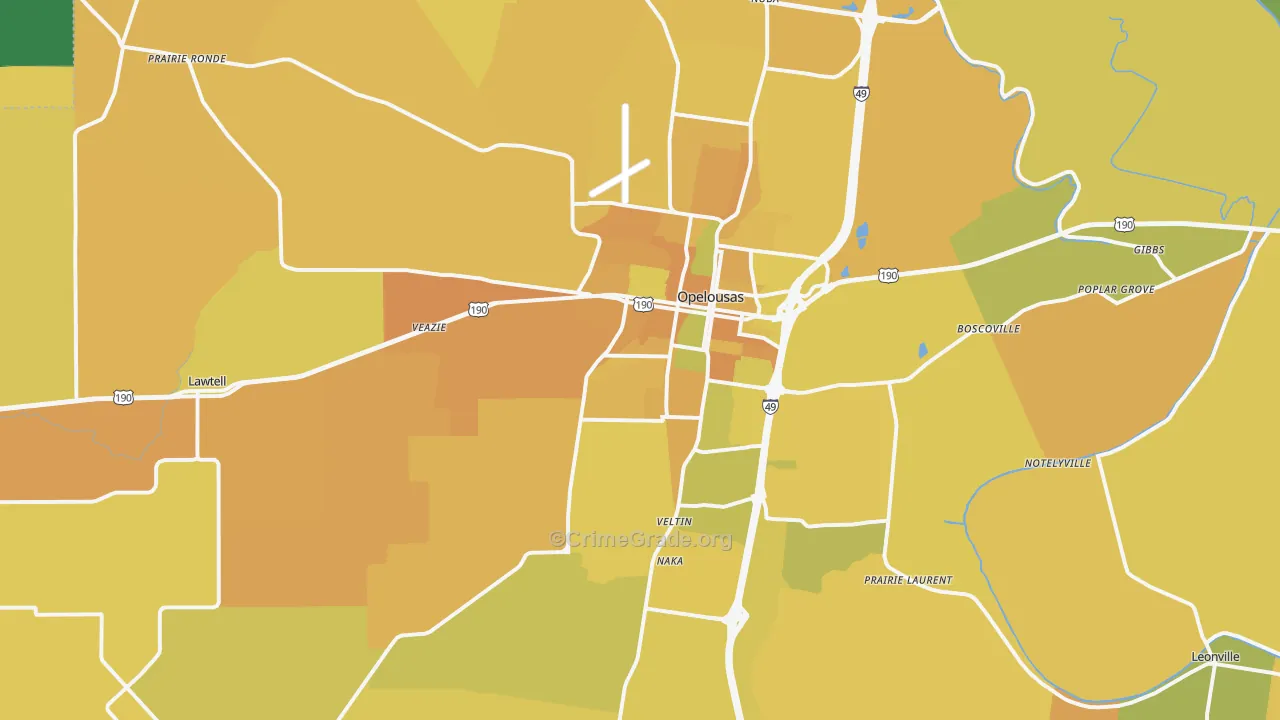 70570, LA Map of Vehicle Theft Rates