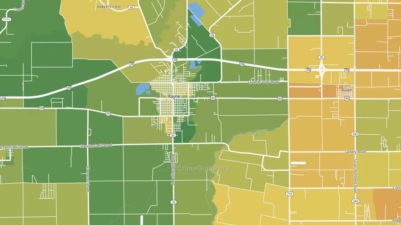 70578, LA Map of Vehicle Theft Rates