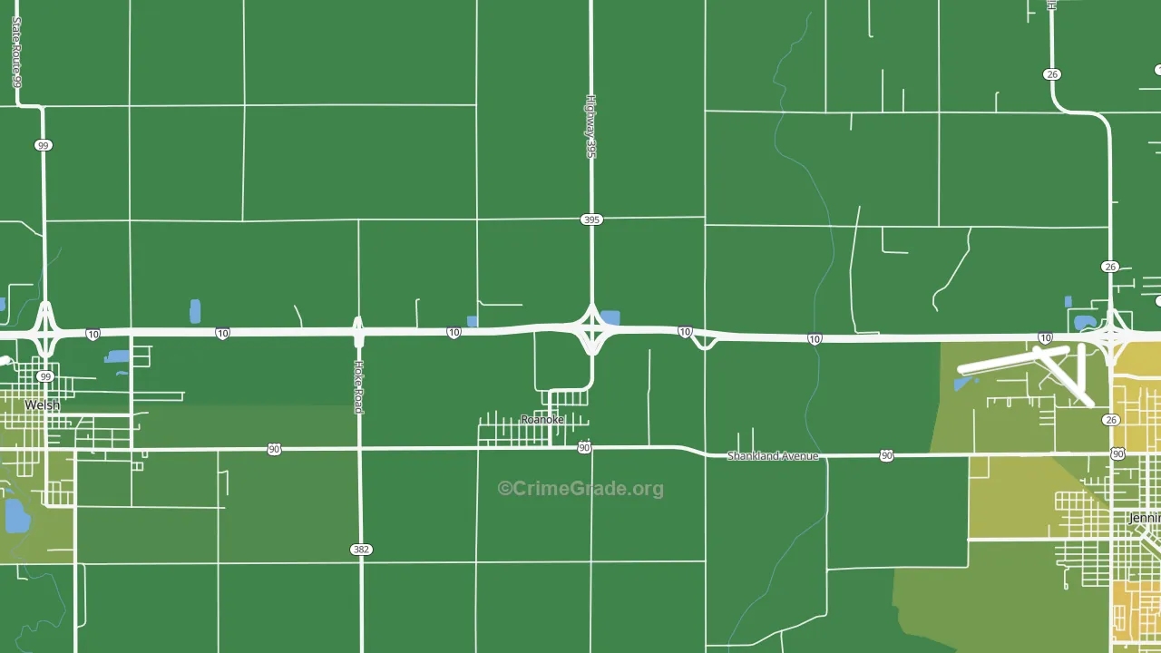 70581, LA Map of Vehicle Theft Rates