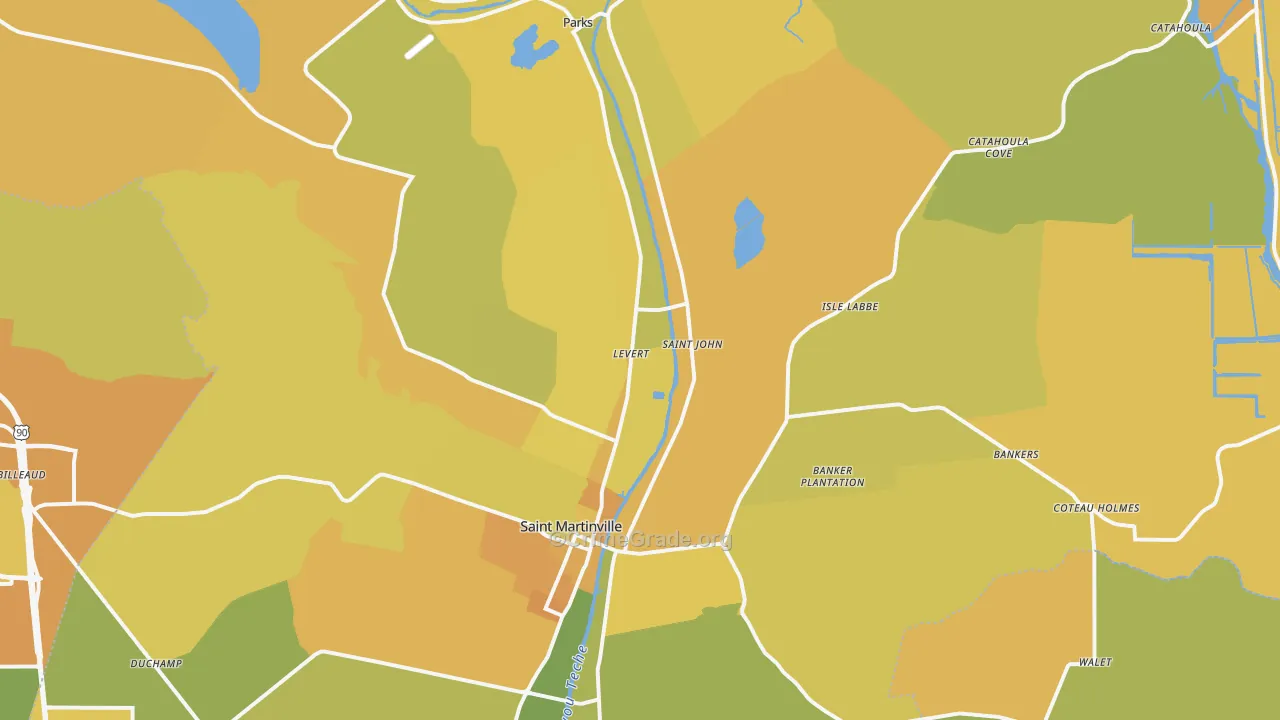 70582, LA Map of Vehicle Theft Rates