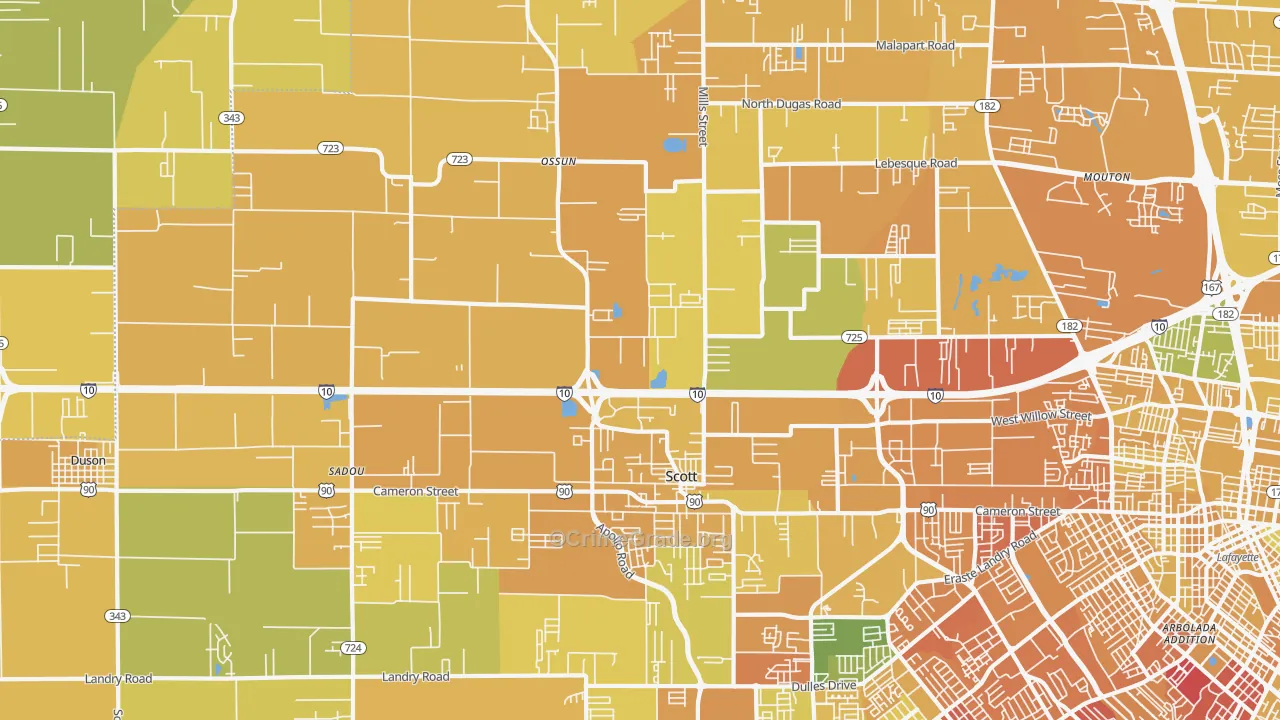 70583, LA Map of Vehicle Theft Rates