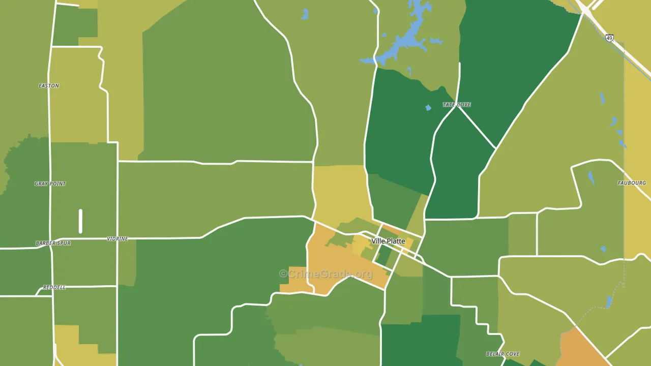70586, LA Map of Vehicle Theft Rates