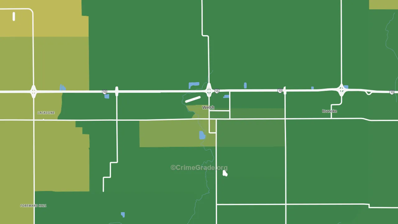 70591, LA Map of Vehicle Theft Rates