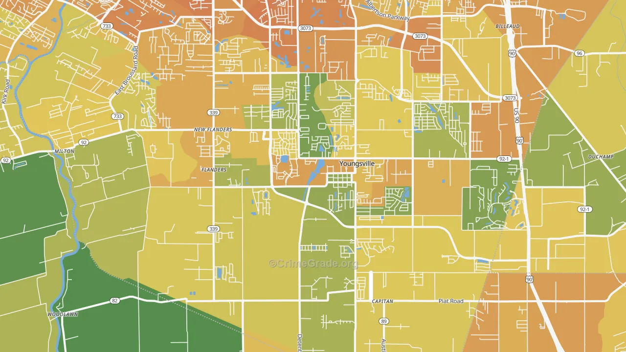 70592, LA Map of Vehicle Theft Rates