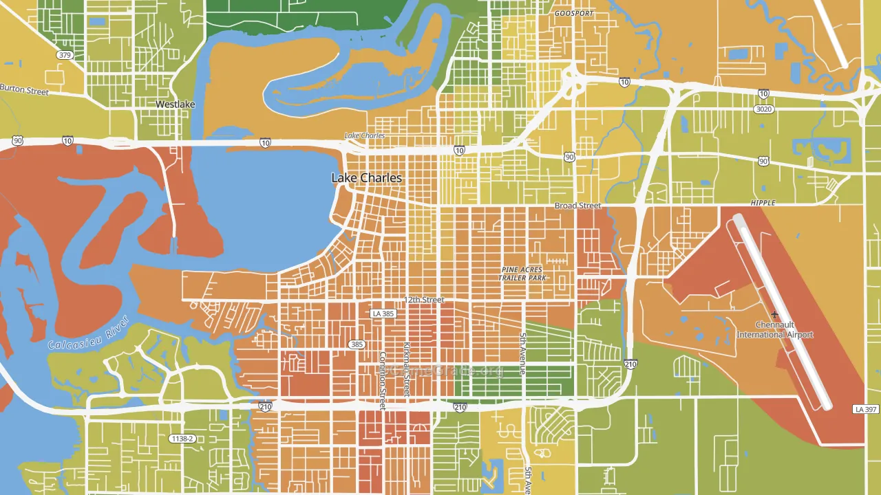 70601, LA Map of Vehicle Theft Rates