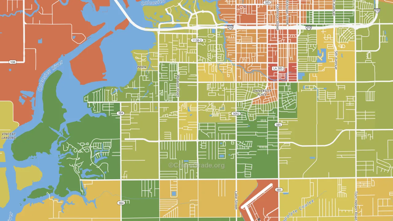 70605, LA Map of Vehicle Theft Rates