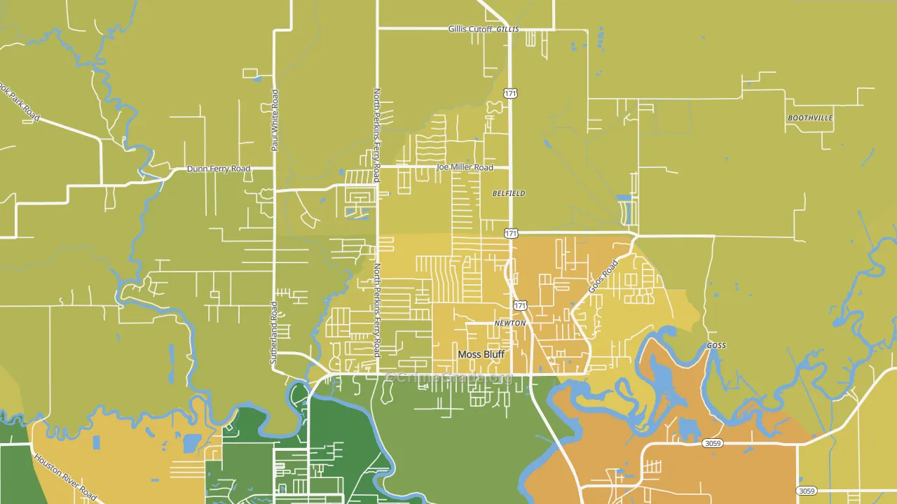 70611, LA Map of Vehicle Theft Rates