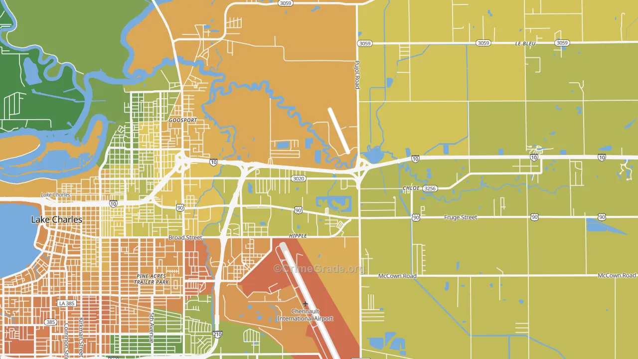 70615, LA Map of Vehicle Theft Rates