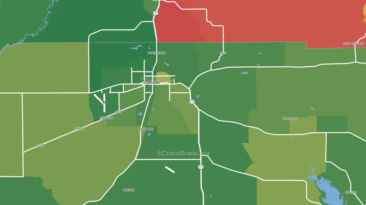 70634, LA Map of Vehicle Theft Rates