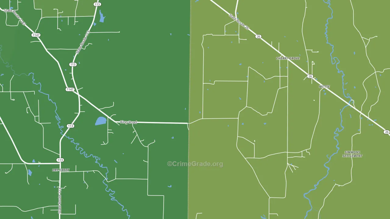 70637, LA Map of Vehicle Theft Rates