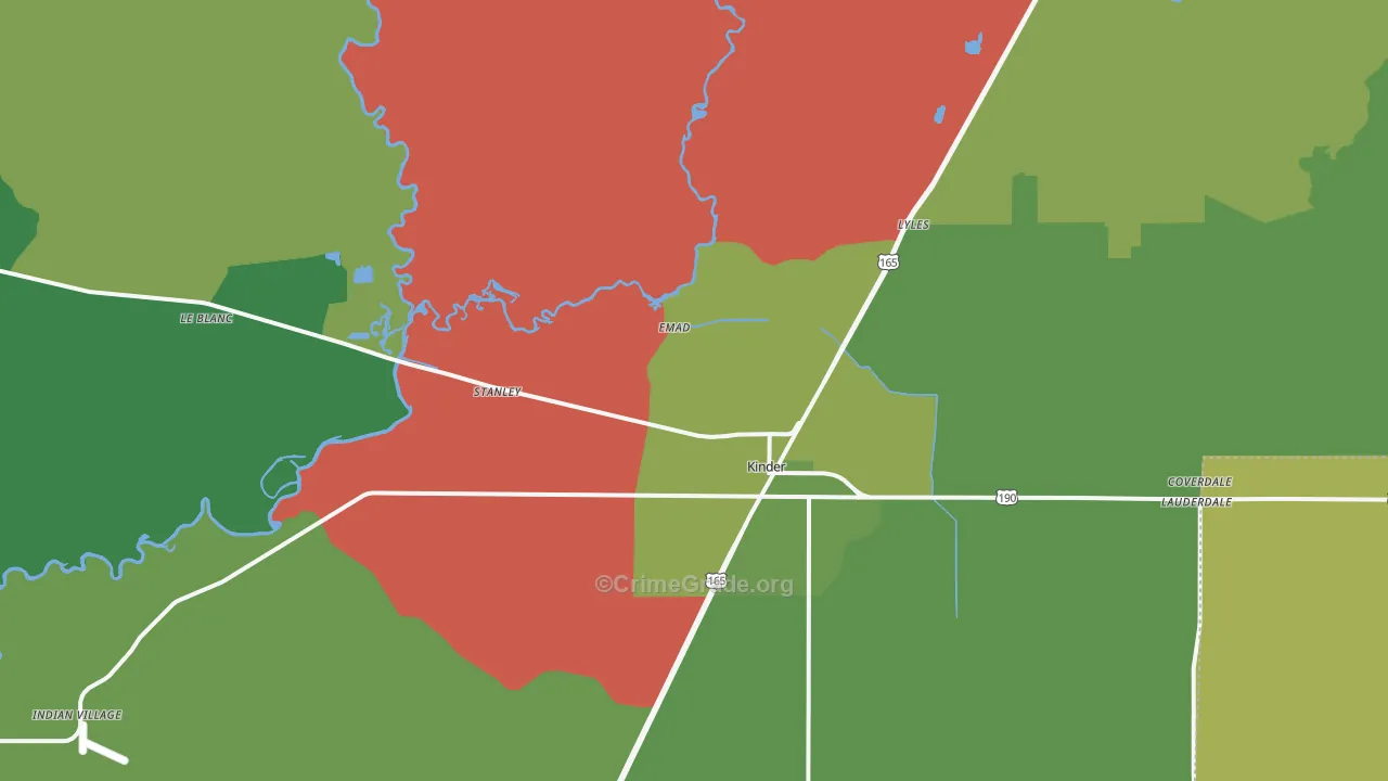 70648, LA Map of Vehicle Theft Rates