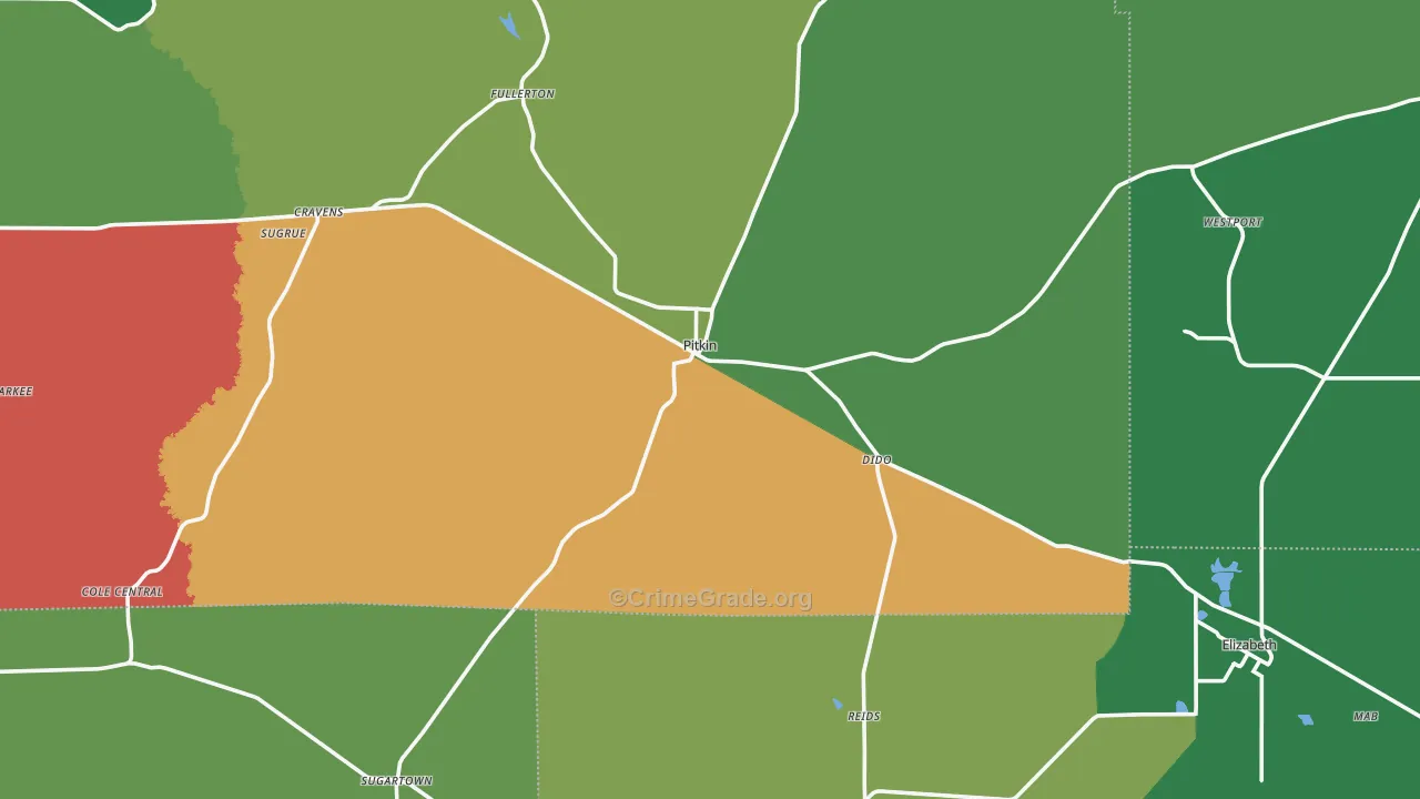 70656, LA Map of Vehicle Theft Rates