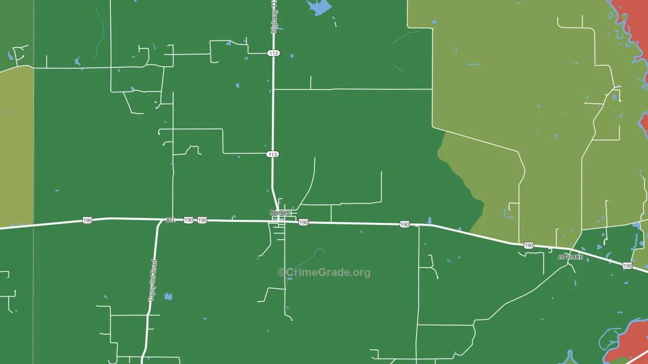 70658, LA Map of Vehicle Theft Rates