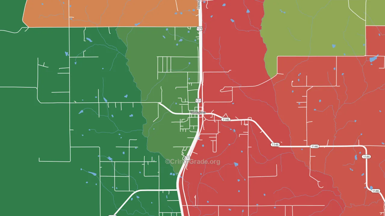 70659, LA Map of Vehicle Theft Rates