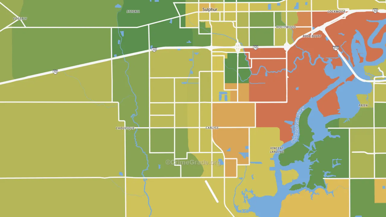 70665, LA Map of Vehicle Theft Rates