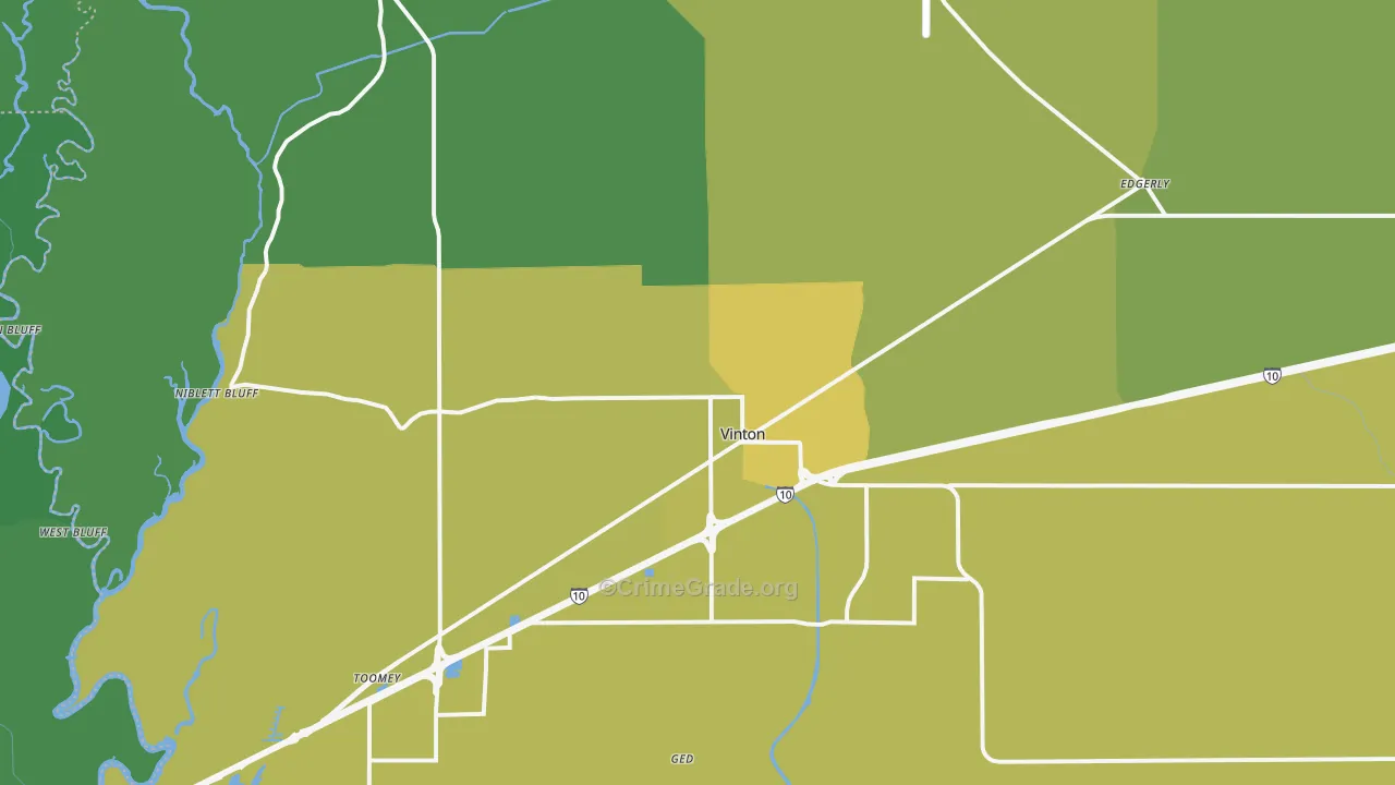 70668, LA Map of Vehicle Theft Rates