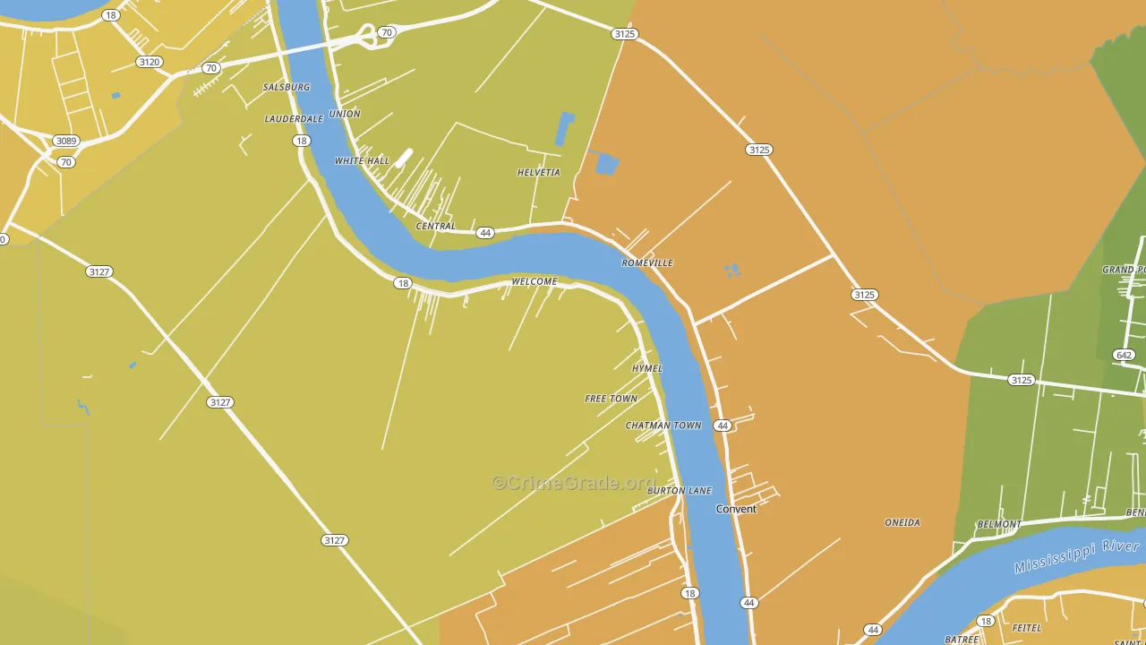 70723, LA Map of Vehicle Theft Rates