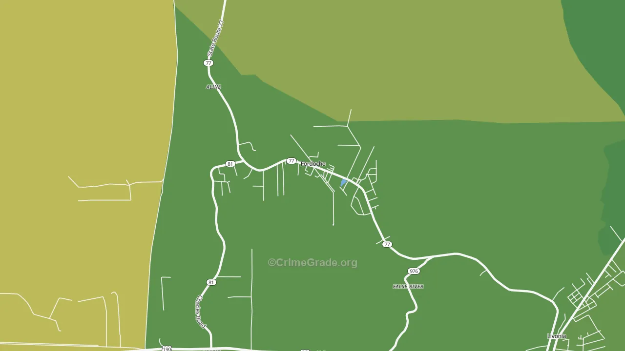 70732, LA Map of Vehicle Theft Rates