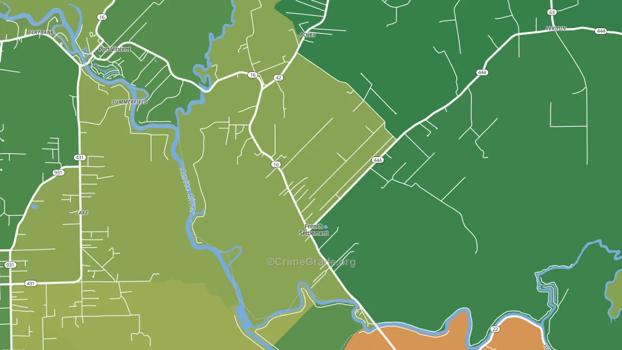 70733, LA Map of Vehicle Theft Rates