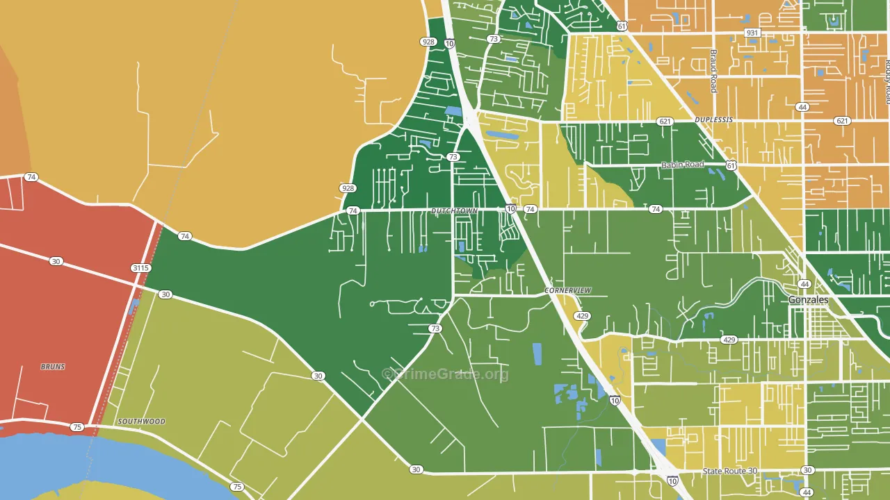 70734, LA Map of Vehicle Theft Rates