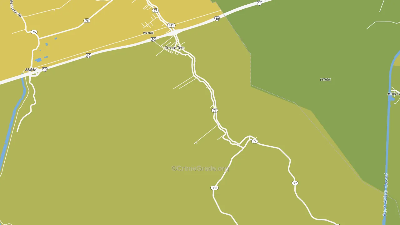 70740, LA Map of Vehicle Theft Rates