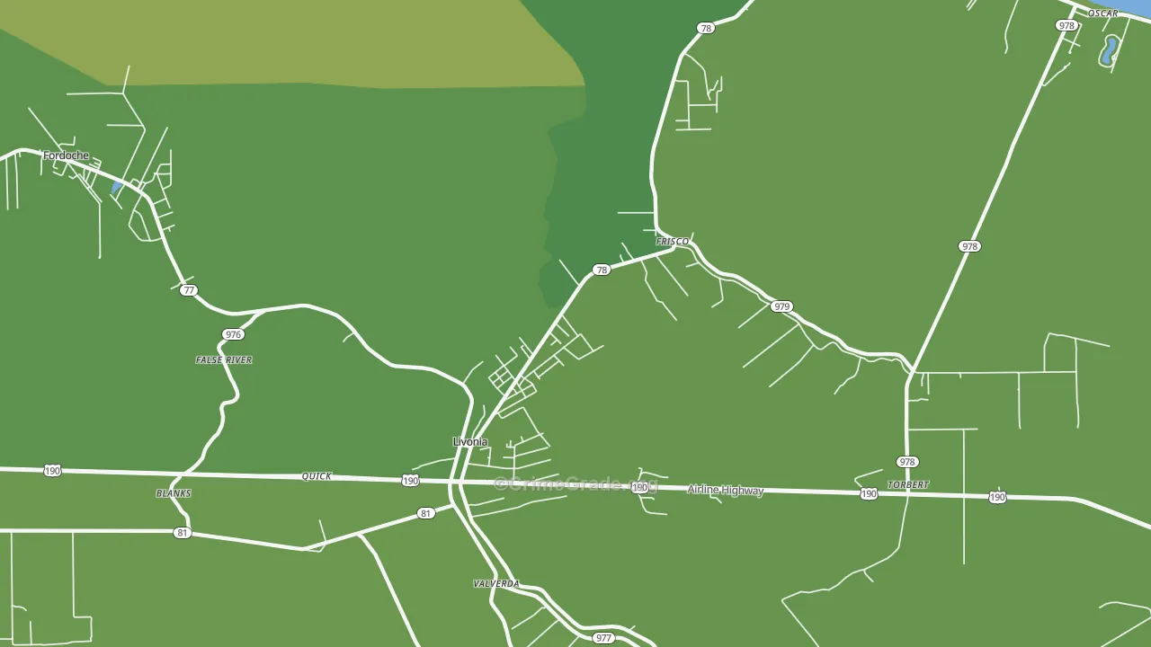 70755, LA Map of Vehicle Theft Rates