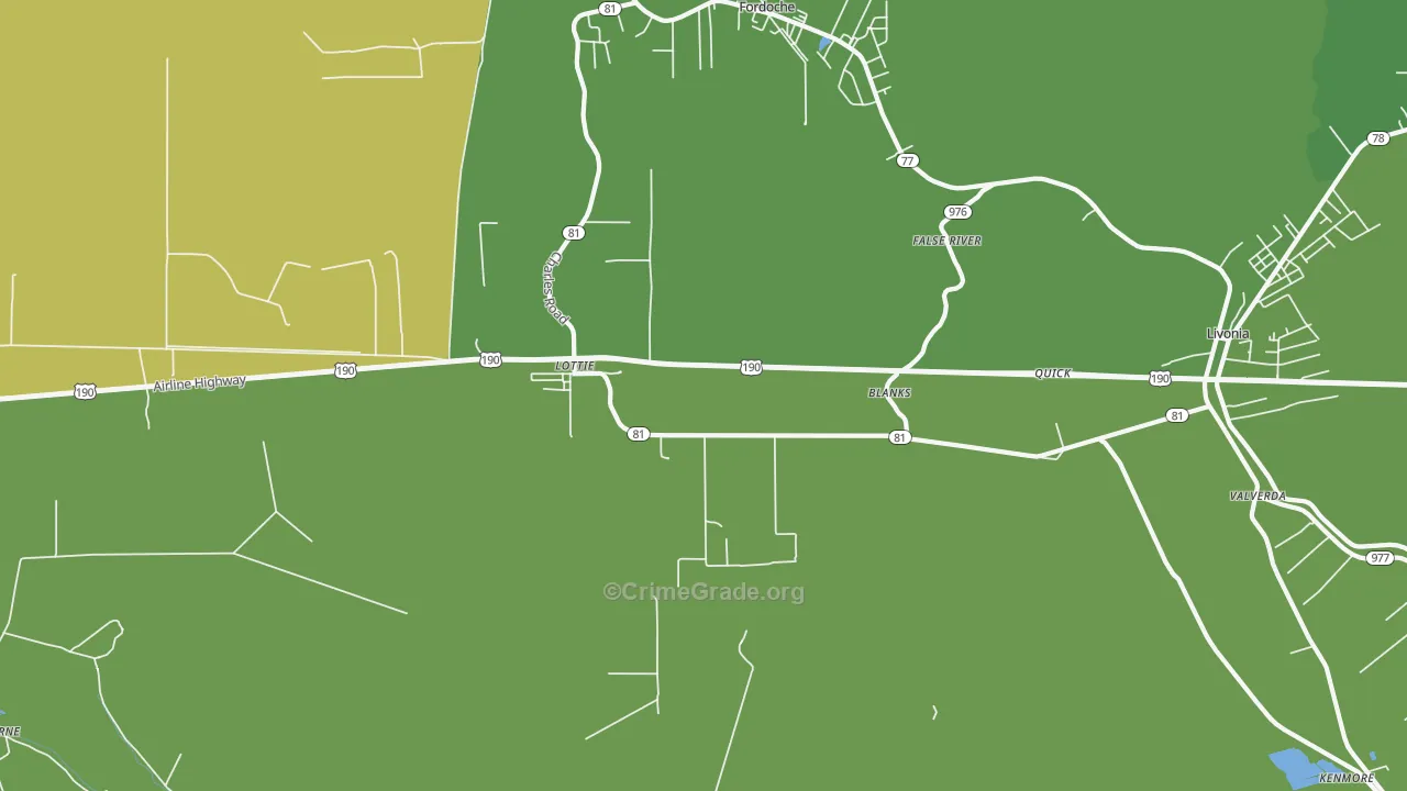70756, LA Map of Vehicle Theft Rates