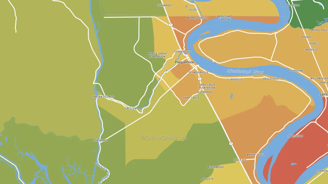 70764, LA Map of Vehicle Theft Rates