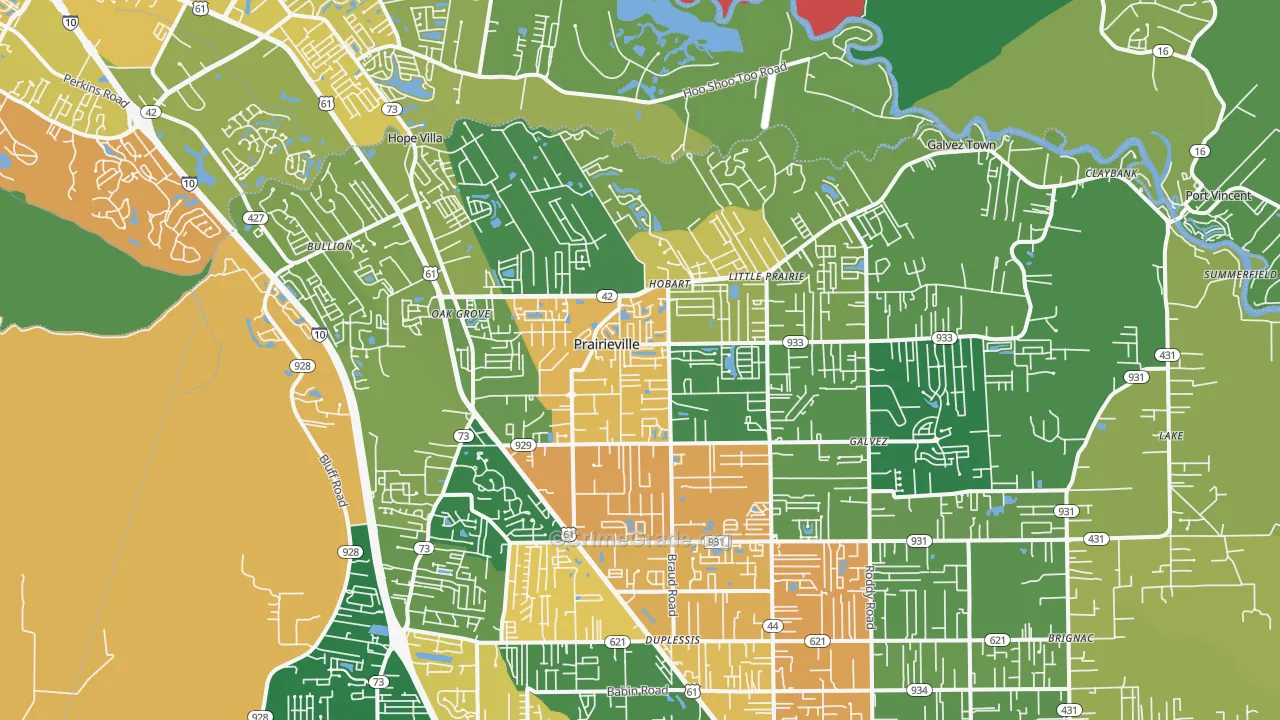70769, LA Map of Vehicle Theft Rates