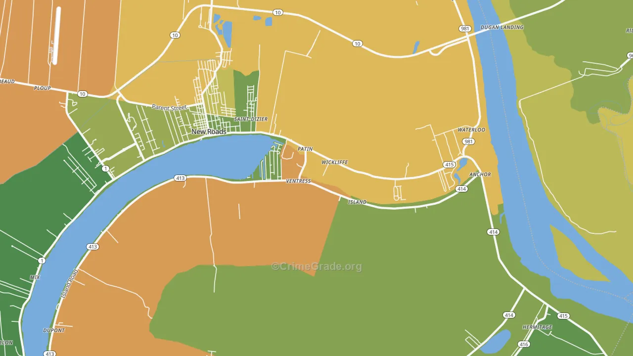 70783, LA Map of Vehicle Theft Rates