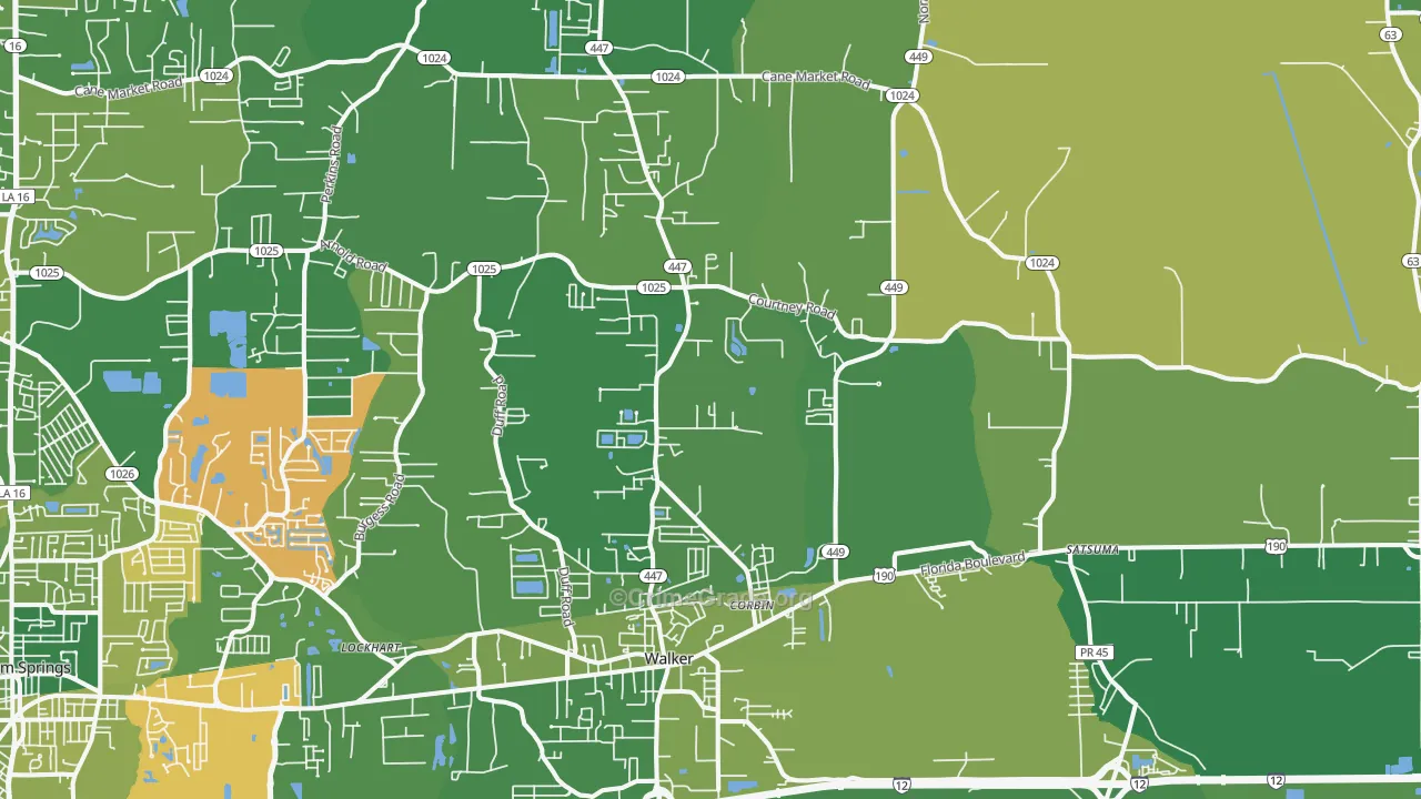 70785, LA Map of Vehicle Theft Rates
