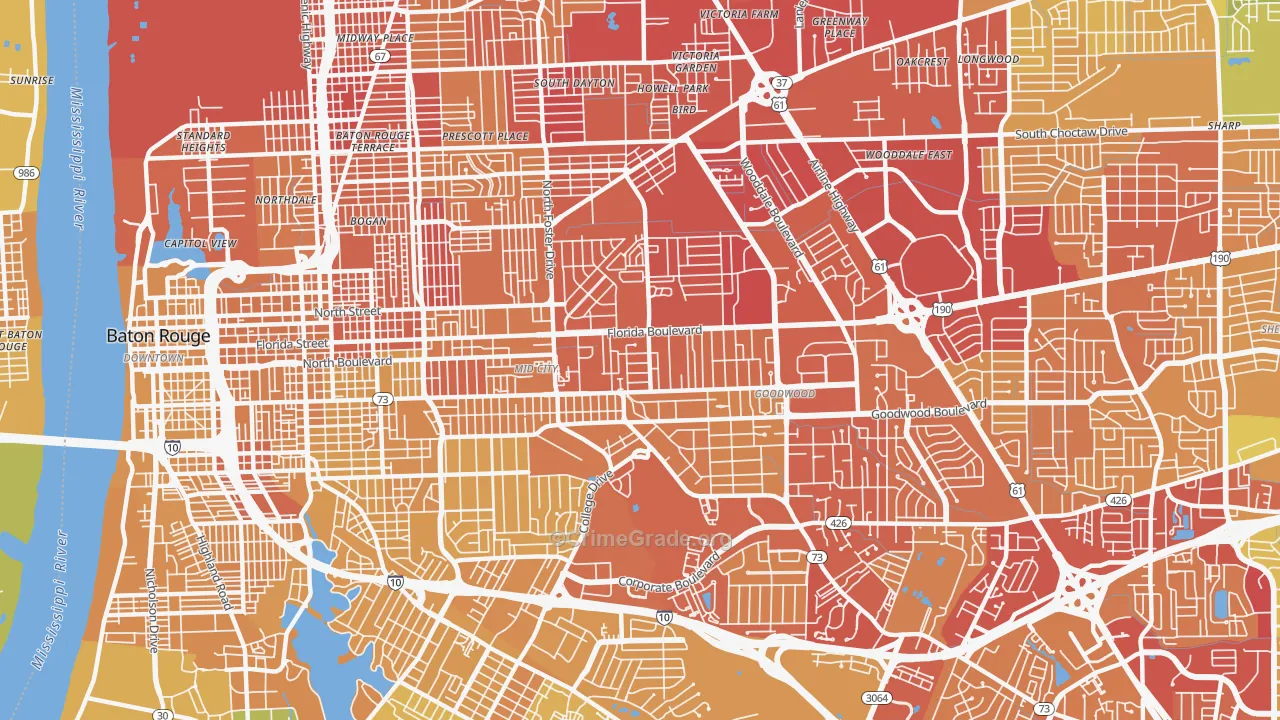 70806, LA Map of Vehicle Theft Rates