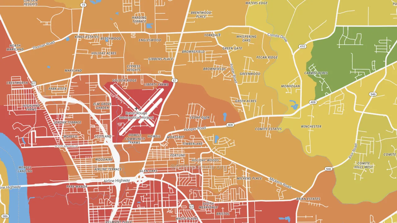 70811, LA Map of Vehicle Theft Rates