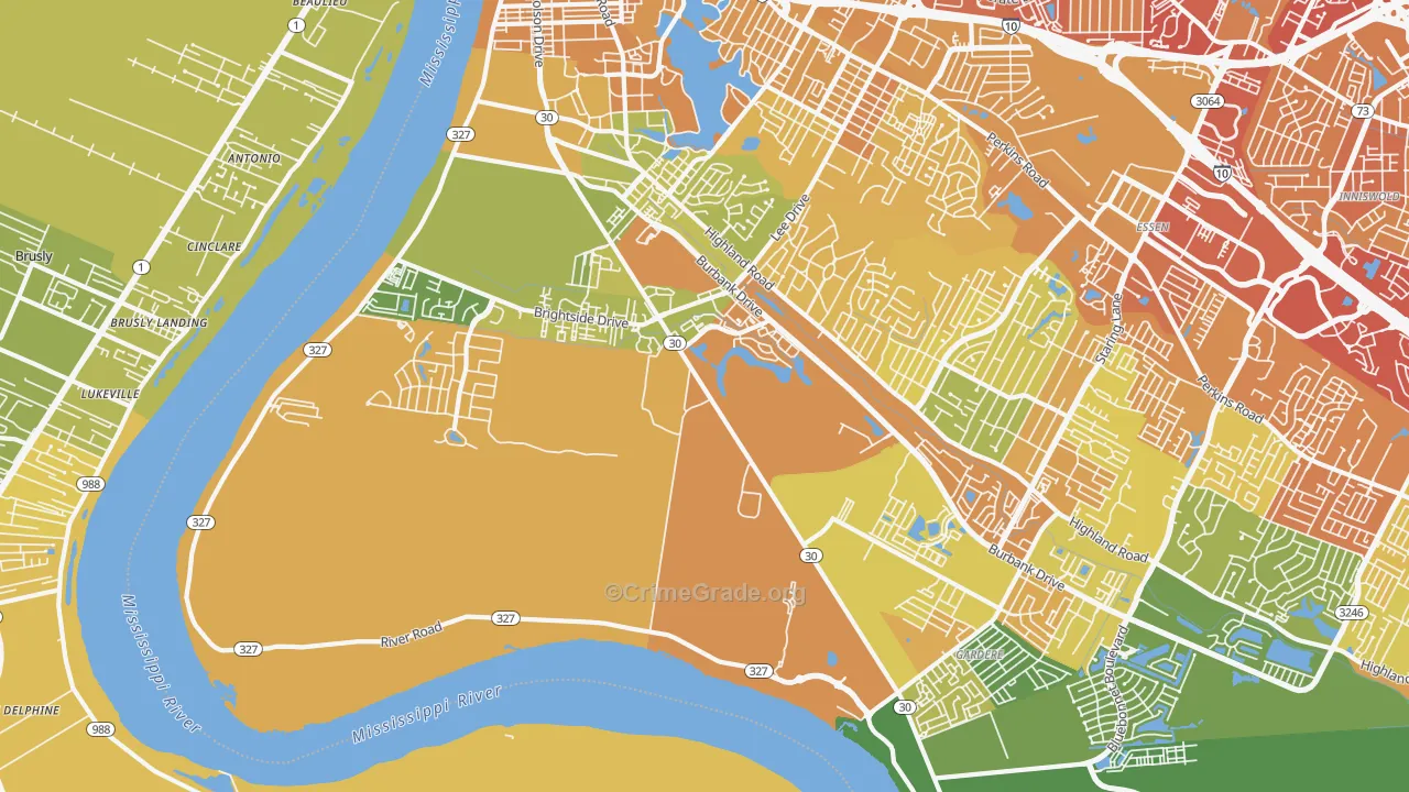 70820, LA Map of Vehicle Theft Rates