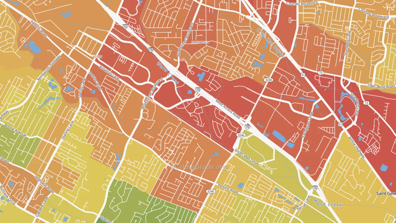 70836, LA Map of Vehicle Theft Rates