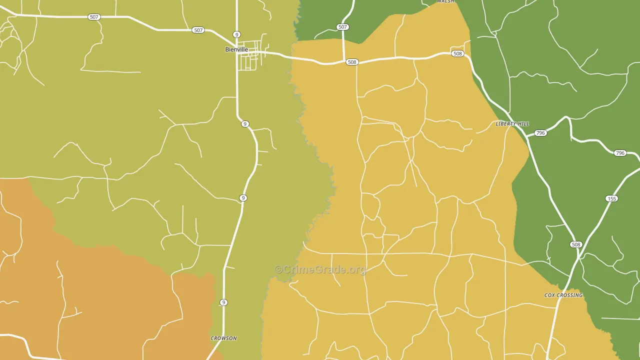71008, LA Map of Vehicle Theft Rates