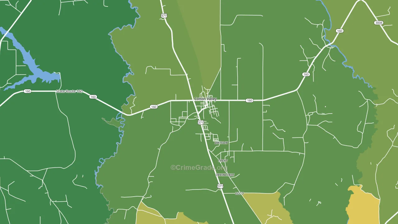 71018, LA Map of Vehicle Theft Rates