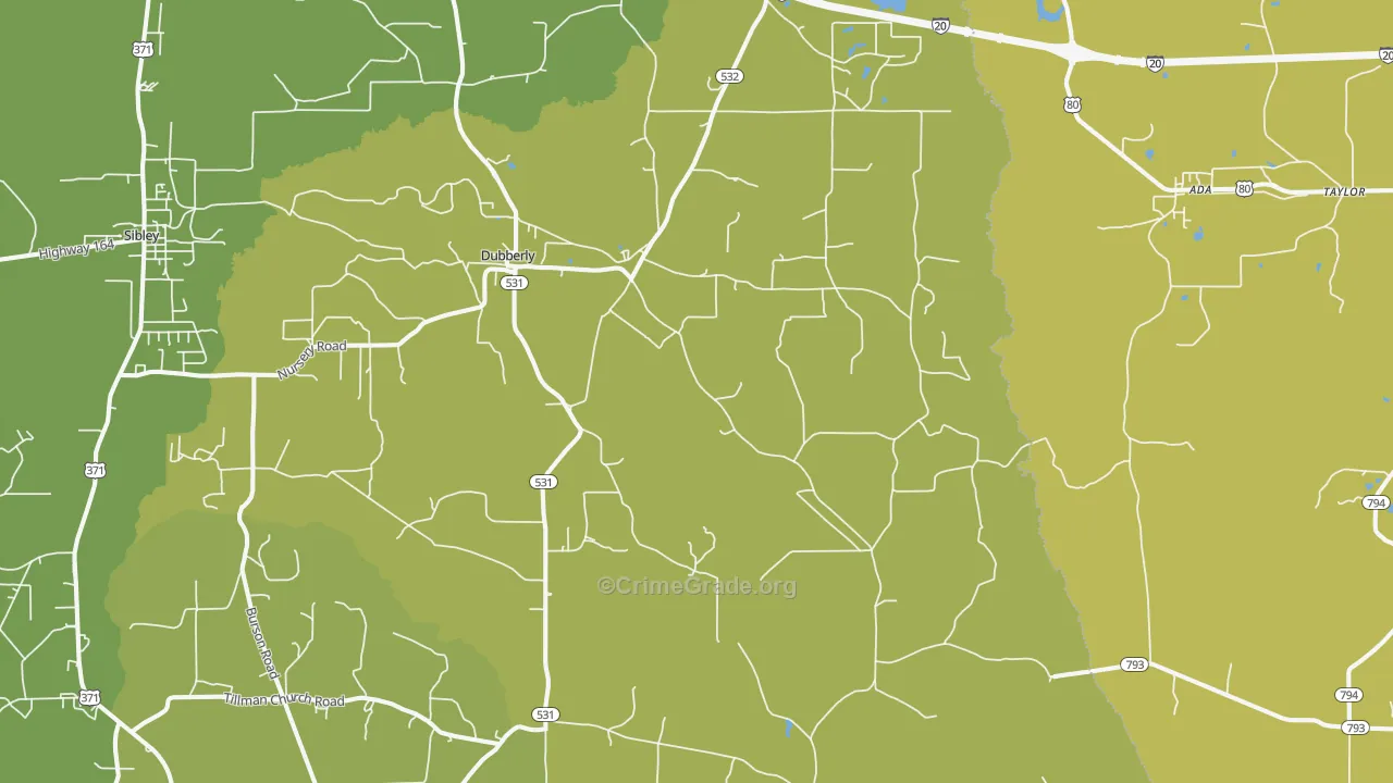 71024, LA Map of Vehicle Theft Rates